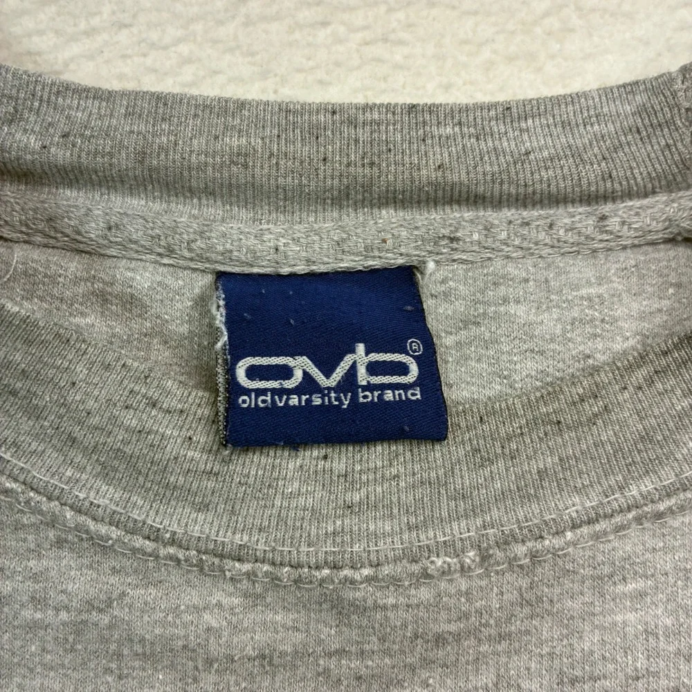 Vintage Wolf Crewneck Sweatshirt Mens Medium Gray Pullover 90s Nature OVB Animal - Picture 4 of 7